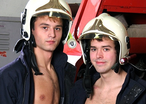 Trainee Firemen Practice On The Meat Hose